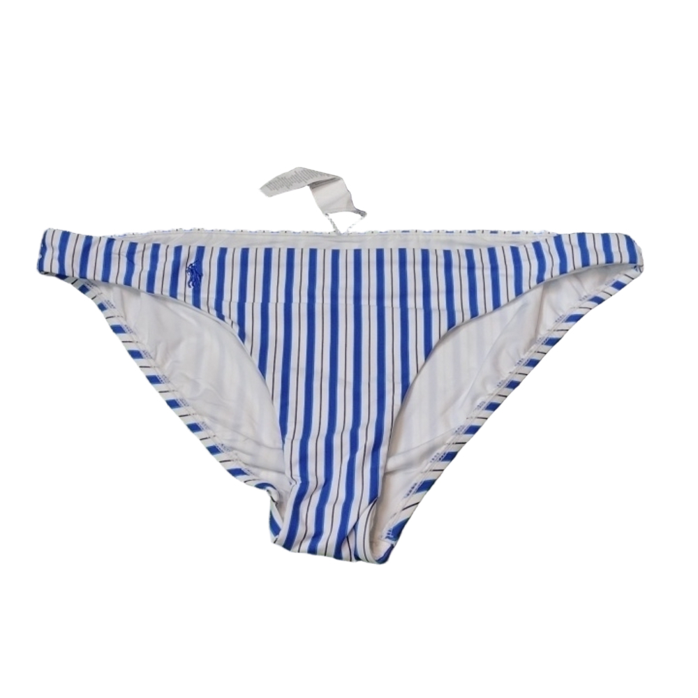 Polo Ralph blue white striped reversible bikini bottom size large